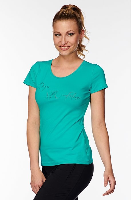 Bavlněné zelené dámské tričko s nápisem 40
